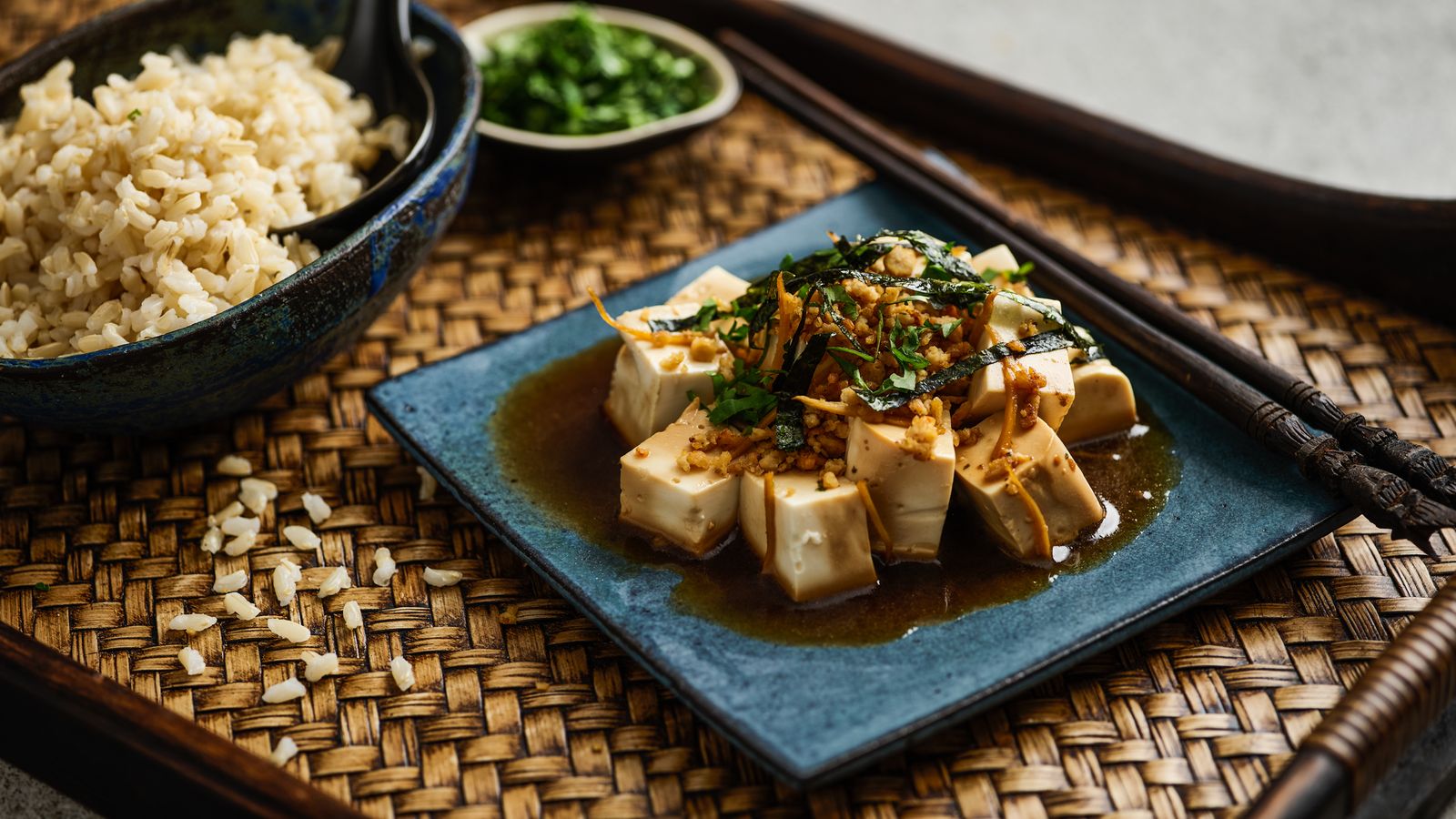 Tofu japanische Art mit Reis